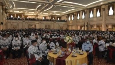 Suasana tamu undangan HUT PGRI ke 76 dan HGN 2021