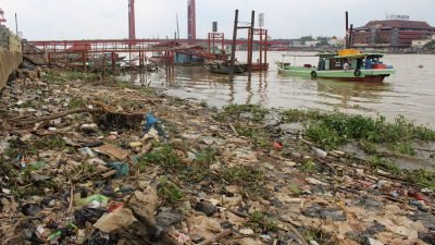 Dilanda Kemarau, Debit Air Sungai Musi Menyusut