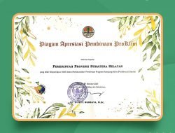 Pemprov Sumsel Raih Penghargaan Proklim 2021