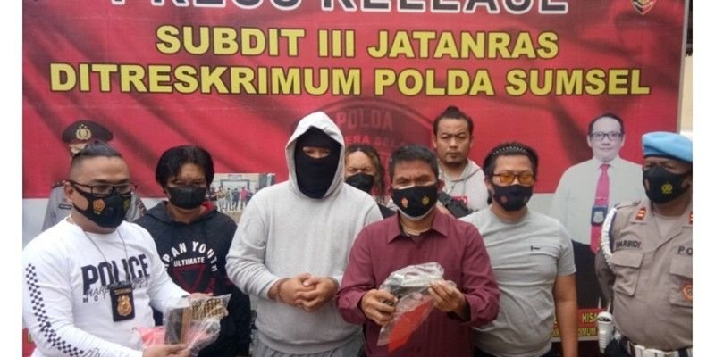 Anthony diamankan di Polda Sumsel, Sabtu (20/11)