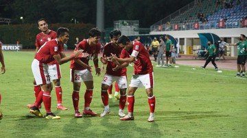 Timnas Indonesia memimpin atas Malaysia di babak pertama. (PSSI)