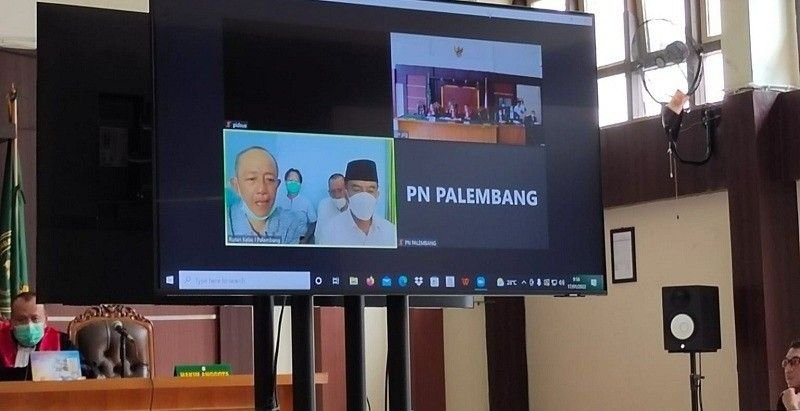 Sidang virtual kasus dugaan korupsi Masjid Raya Sriwijaya ditunda.