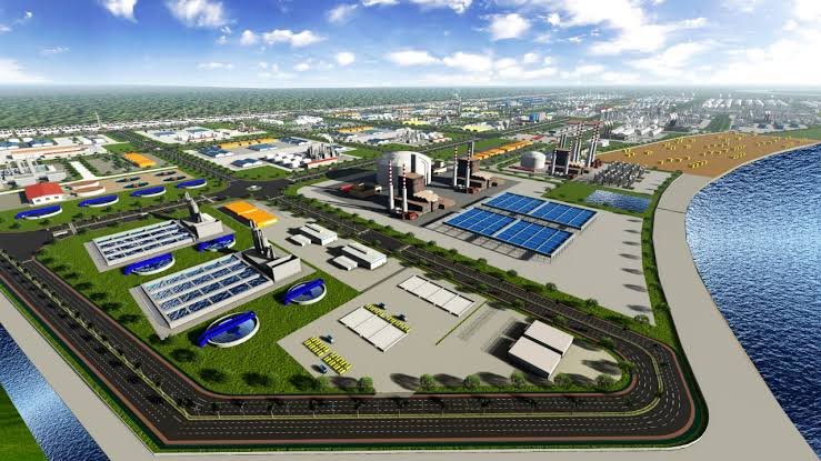 Denah pembangunan Pelabuhan Tanjung Carat.