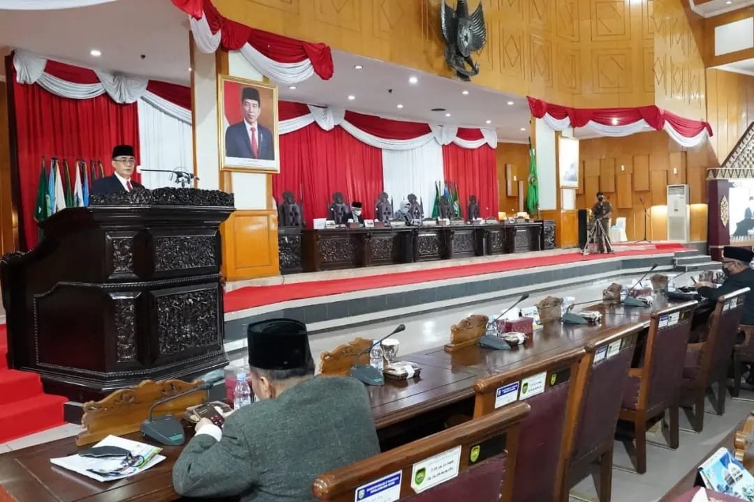 Rapat Paripurna XLVI (46) DPRD Sumsel  yang dipimpin langsung oleh ketua DPRD Provinsi Sumsel R.A Anita Noeringhati, Senin (14/2/2022). 