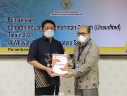 Pemprov Sumsel Serahkan Laporan Keuangan 2021 Lebih Cepat