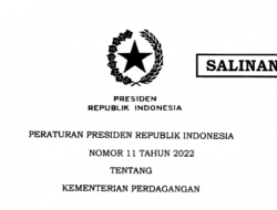 Jokowi Terbitkan Perpres Kementrian Perdagangan