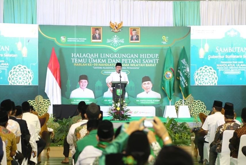 Herman Deru disela penutupan Harla NU Ke 96 M atau ke 99 H yang digelar di GOR Dempo Jakabaring Sport City Palembang, Sabtu (5/3)