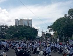Kawasan Simpang Lima DPRD Sumsel Mulai Dipadati Mahasiswa