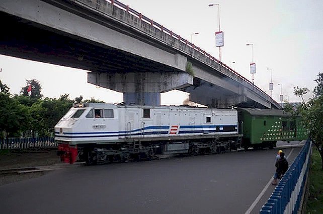 Fly over di perlintasan kereta api