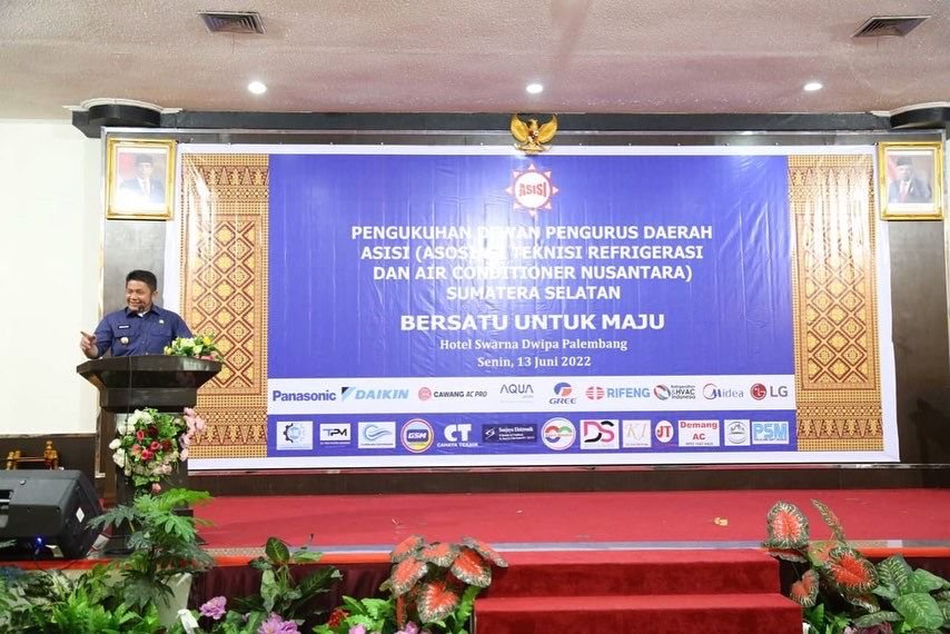 Gubernur Sumatera Selatan (Sumsel) H. Herman Deru hadiri Pengukuhan Dewan Pengurus Daerah (DPD)  Asosiasi Teknisi Refrigerasi dan Air Conditioner Nusantara Sumatera Selatan (Asisi)