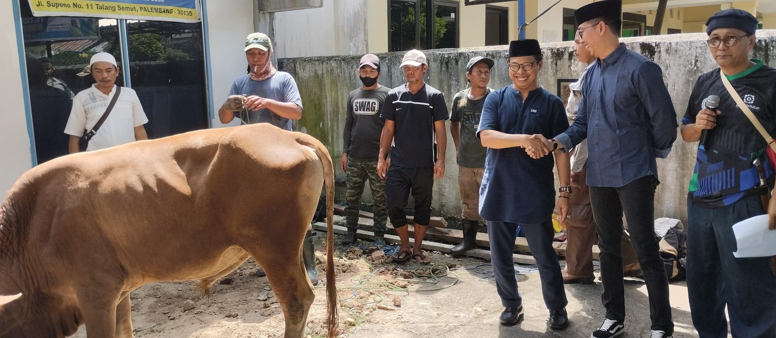 Pemotongan hewan qurban di Sekretariat PWI Sumsel