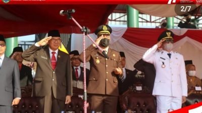 Pejabat dan Masyarakat PALI Ikuti Detik-detik Upacara Proklamasi Kemerdekaan RI ke 77