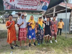 Lomba Volly Ball Pakai Daster di Desa Tanjung Baru Meriah