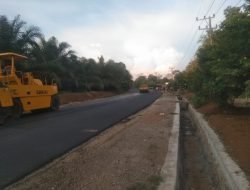 Progres Jalan Mangunjaya – Muara Beliti 60 Persen