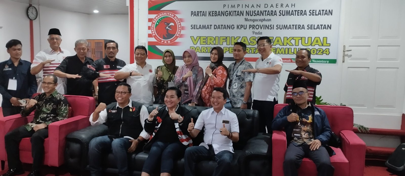 Verifikasi Faktual oleh KPU Sumsel di Kantor Pimda PKN Sumsel di Jalan Soekarno Hatta, Minggu (16/10/2022)