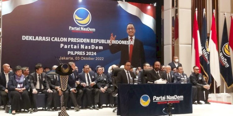 Partai Nasdem saat mendeklarasikan Anies Baswedan sebagai calon presiden