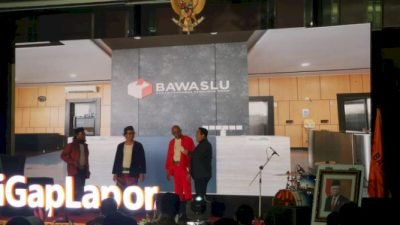 Bawaslu saat meluncurkan SiGapLapor/Net
