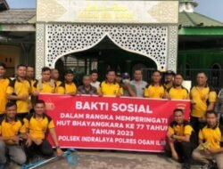 HUT Bhayangkara Ke- 77, Polsek Indralaya Gelar Baksos