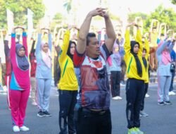 Senam Pagi Bersama Jajaran Sekretariat Pemkab Muba