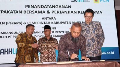 PLN UID S2JB dan Pemkab Muba Teken Kesepakatan Penyediaan Tenaga Listrik di Wilayah Musi Banyuasin