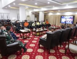 Pj. Bupati Muba Bersama Forkopimda Ikuti Vidcon Pemantauan PAM Tahun Baru 2024