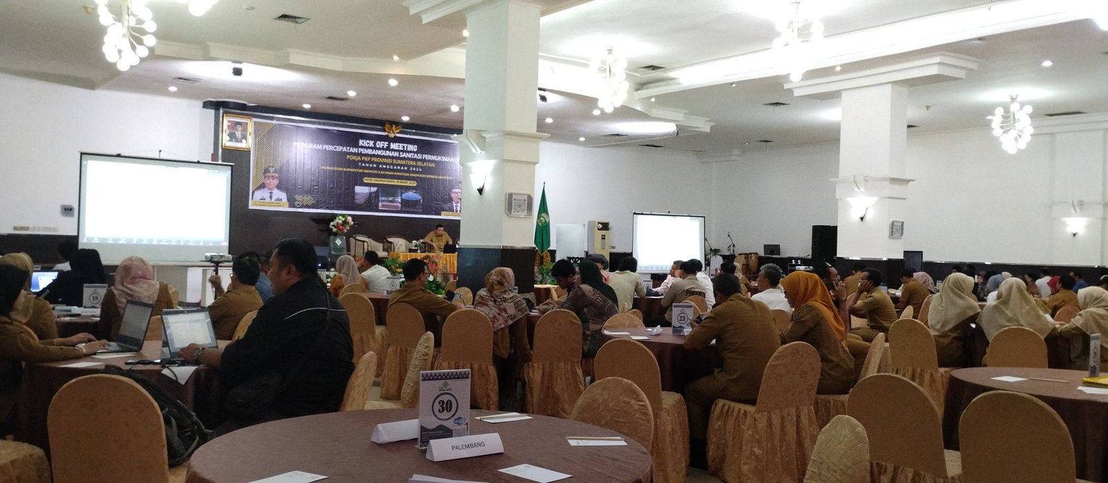 Disperkim Sumsel menggelar kick off meeting program percepatan pembangunan sanitasi permukiman (PPSP) dan rapat kelompok kerja perumahan dan kawasan permukiman (Pokja PKP)