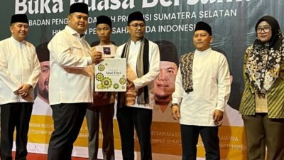 BPD HIPMI Sumsel Bagikan Puluhan Bingkisan Sembako untuk Anak Yatim di Sela Kegiatan Buka Puasa Bersama
