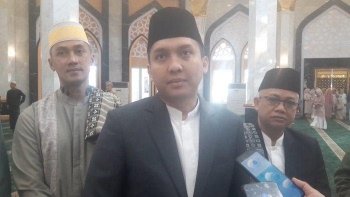 Bupati Ogan Ilir Panca Wijaya Akbar ditemui di Masjid Agung An Nur Tanjung Senai, Indralaya, Rabu (10/4/2024).