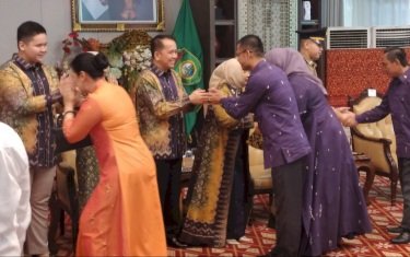 Hari kedua , Pj Gubernur Sumatera Selatan (Sumsel) Agus Fatoni menggelar silaturahmi, Kamis (11/4) di Griya Agung