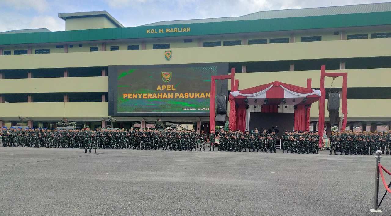 Kodam II Sriwijaya Gelar Apel Penyerahan Pasukan