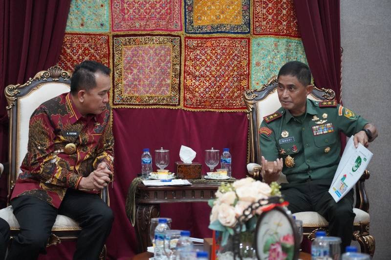 Lepas Sertijab, Pangdam II/Swj Silaturahmi ke PJ Gubernur Sumsel