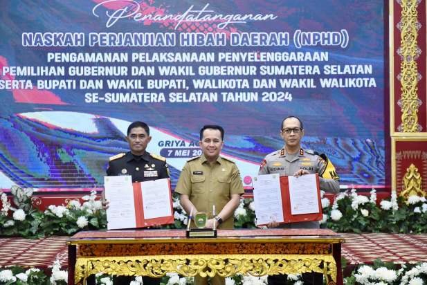 NPHD Pengamanan Pilkada 2024 Sumsel Resmi Ditandatangani