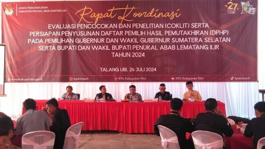 KPUD PALI Gelar Rapat Koordinasi Evaluasi Coklit