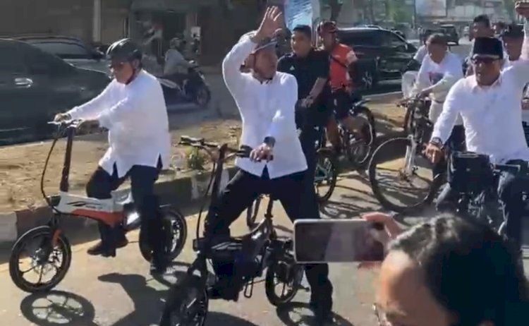 Konvoi Naik Sepeda, Yudha - Bahar Paslon Pertama Daftar ke KPU