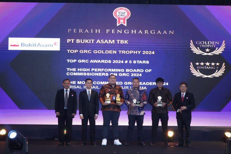 Tata Kelola Terintegrasi Perusahaan Makin Baik, Bukit Asam (PTBA) Raih 4 Penghargaan TOP GRC Awards