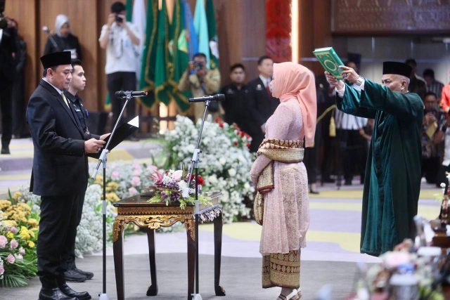 Pj Gubernur Hadiri Pelantikan Dwi Septaria Anggota DPRD Provinsi Sumsel Periode 2024-2029