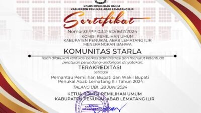 Sertifikat Komunitas Starla