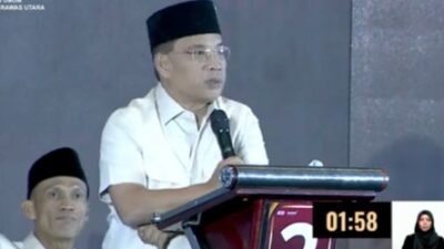 Pasangan calon Bupati Kabupaten Musi Rawas Utara (Muratara) nomor urut 2 Devi Suhartoni