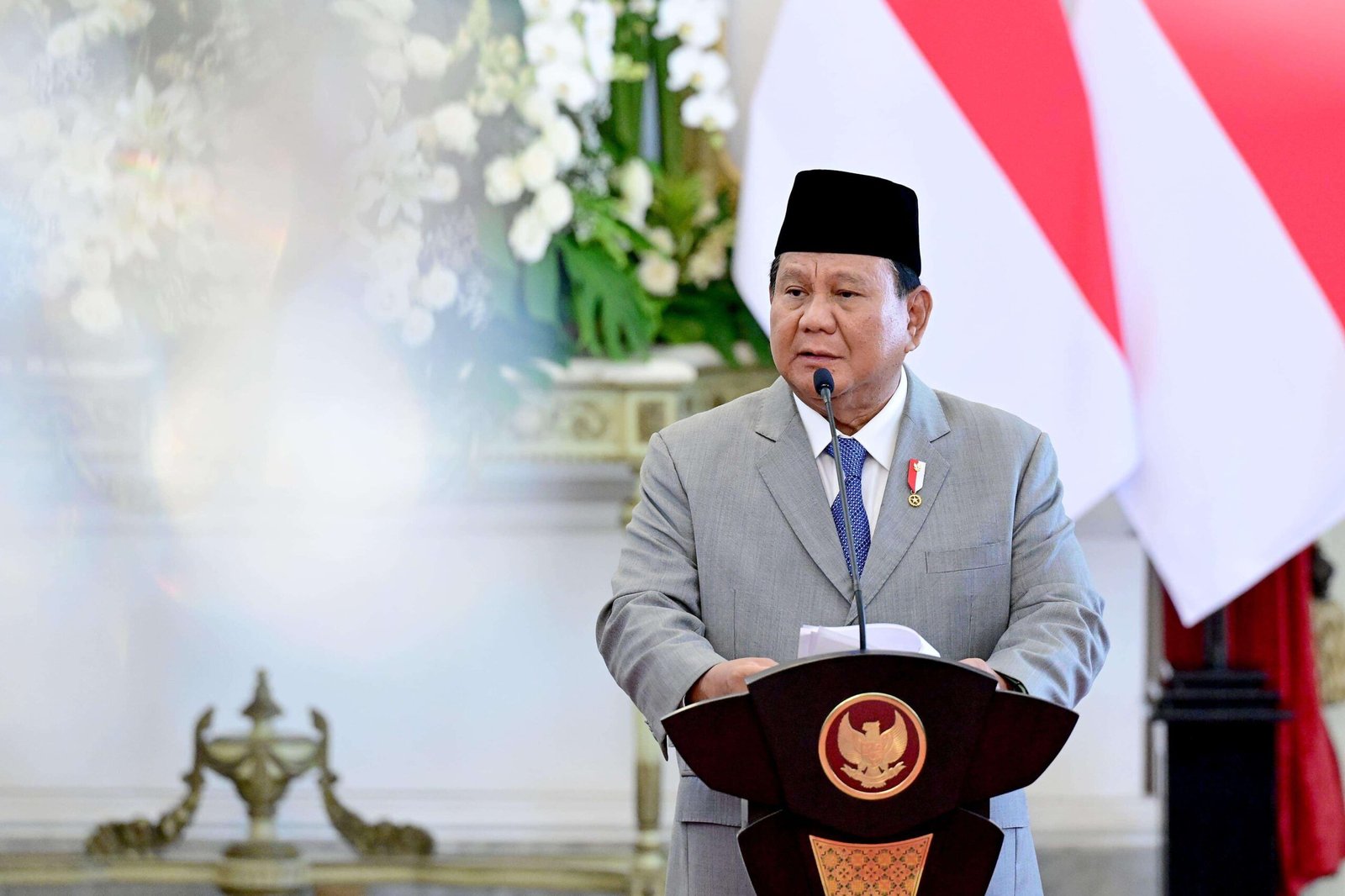 Presiden Prabowo Subianto di Istana Merdeka. (Foto: Biro Pers Setpres)