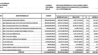 Berikut Realisasi 5 Jenis Pajak Diatas 100 Persen