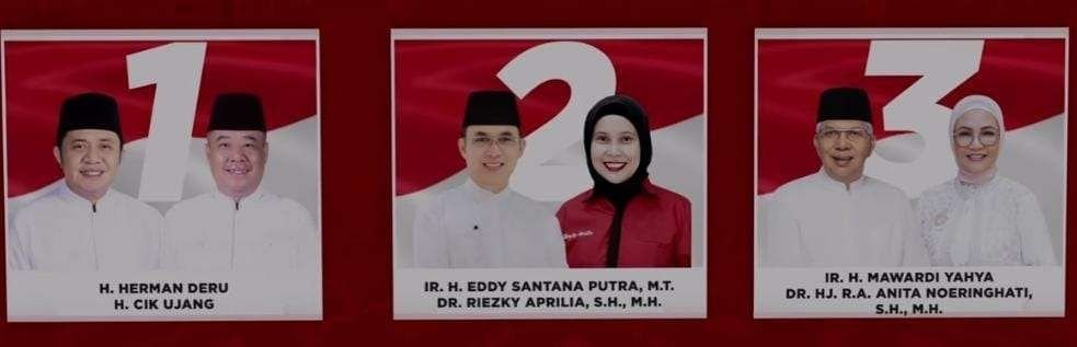 Tiga paslon Gubernur dan Wakil Gubernur Sumsel. (Foto: KPU Sumsel)