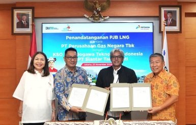 PT PGN Tbk resmi menandatangani Perjanjian Jual Beli Liquefied Natural Gas. (Foto : Humas PGN)