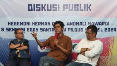 Diskusi bertema "Hegemoni Herman Deru, Anomali Mawardi Yahya, dan Sensasi Eddy Santana di Pilgub Sumsel 2024" yang diselenggarakan oleh Relung Forum