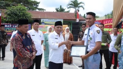 Bupati Asahan Ikuti Tasyakuran Bersama Hari Amal Bakti ke-79 Kemenag RI Kabupaten Asahan. (Foto: Sabungan Butar-butar)