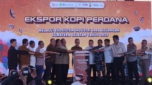 Pemprov dan OJK Lepas Ekspor Perdana Kopi Sumsel ke Australia dan Malaysia