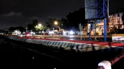 Suasana lokasi tawuran di Jalan Radial