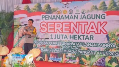 Sinergi dengan Polres Muara Enim, Bukit Asam Turut Mendukung Penanaman Jagung Serentak