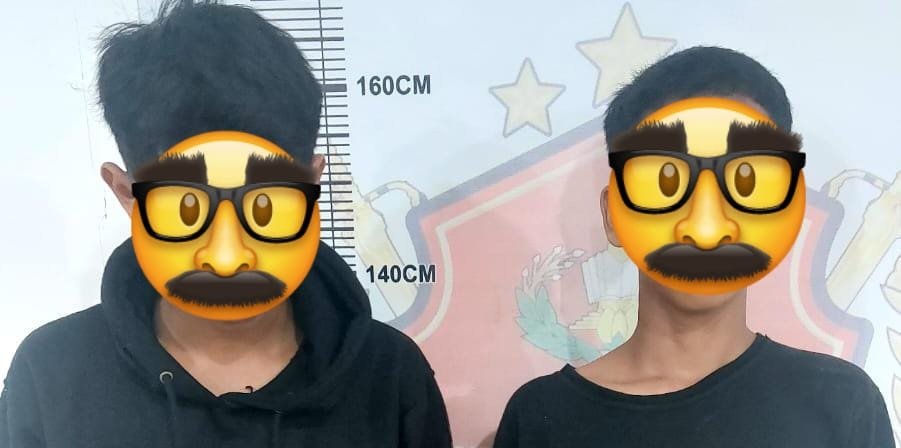 Foto Dua Remaja Aksi tawuran saat di Polsek Kertapati
