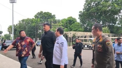 Menteri Pemuda dan Olahraga (Menpora), Dito Ariotedjo bersama Pj Gubernur Sumsel, Elen Setiadi saat meninjau JSC, Rabu (12/2/2025).