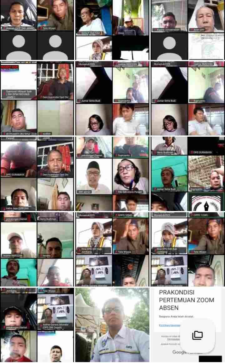 SWI (Sekretariat Bersama Wartawan Indonesia) menggelar zoom meeting. (Foto: Tangkap Layar)